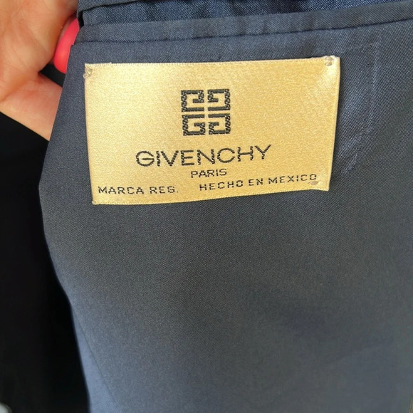 Givenchy Men Wool Blend Double Breasted Blazer Charcoal/ Red Window Pane Sz.44 - Picture 5 of 10